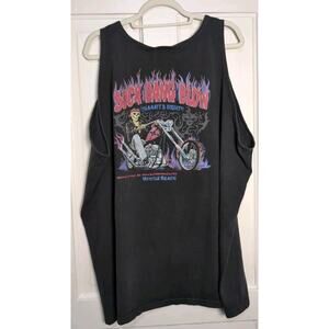 Vtg Jenson All American Suck Bang Blow Rebel Motorcycle Tank Top Men's 3X(1045)